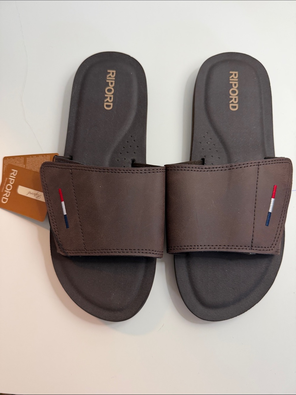 Men’s Adjustable Brown Slide Sandals